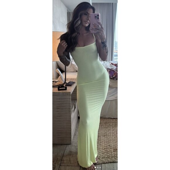 SKIMS Ribbed Long Slipdress in Honeydew Size Medium - Picture 1 of 10
